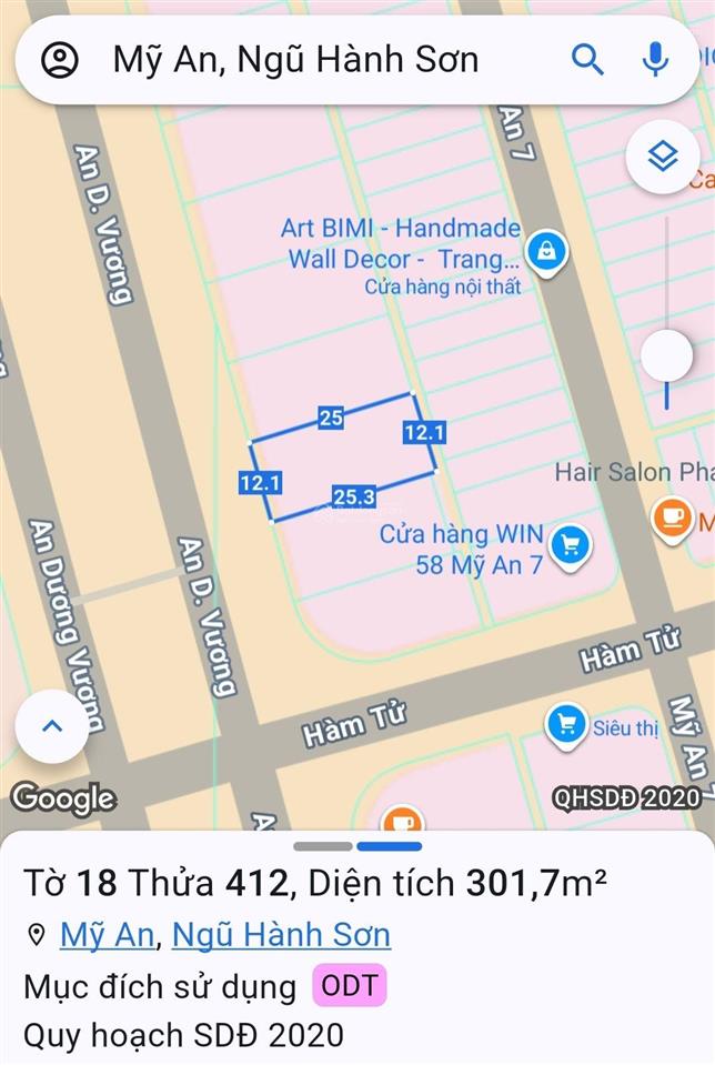 Bán đất biệt thự đường an dương vương  gần cầu trần thị lý  đường 33m cách sông hàn 100m