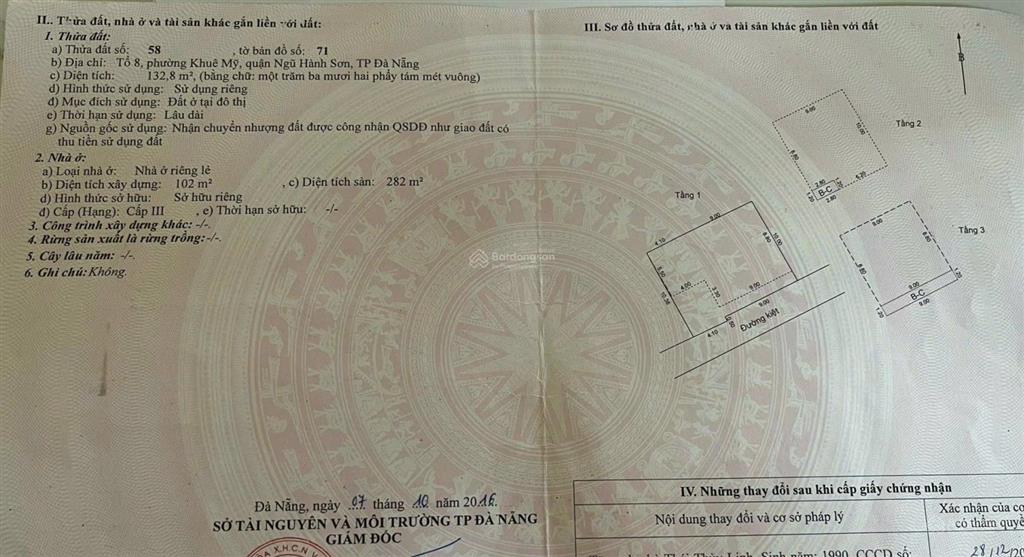 Bán tòa căn hộ 3 tầng đường đa mặn đông đối diện bệnh viện 600 giường