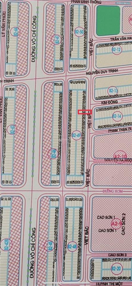 Bán lô đất đường việt bắc  khu dân cư tân trà