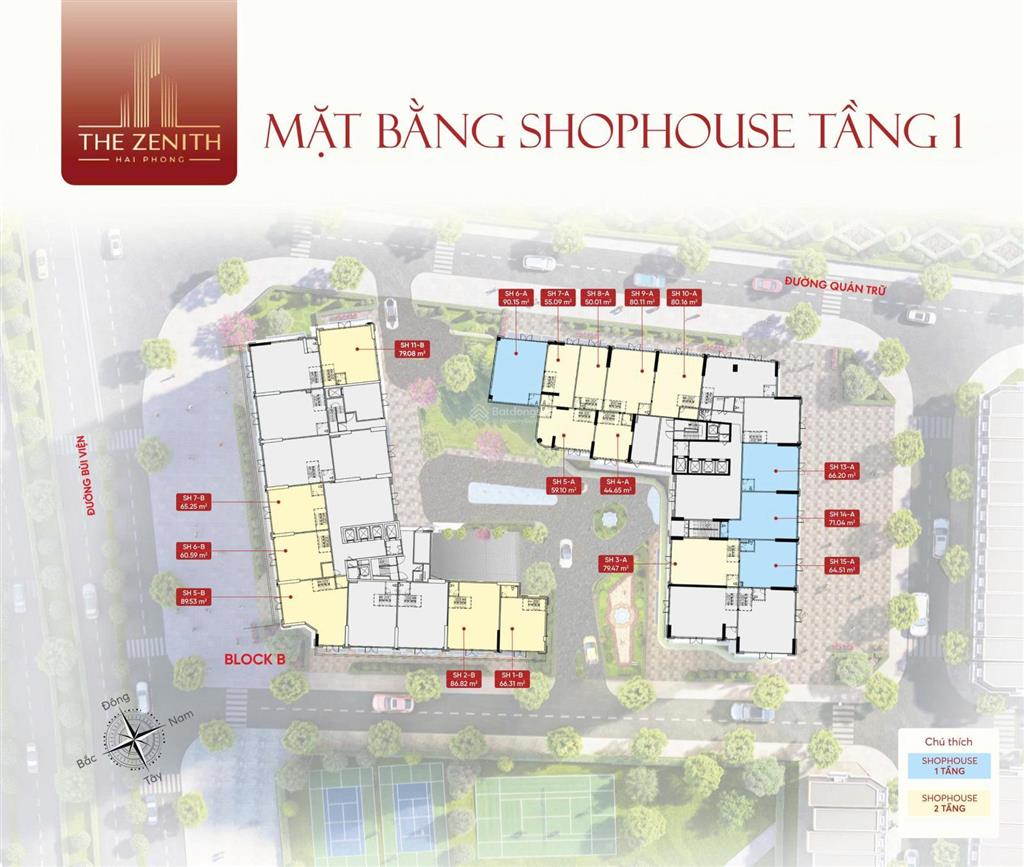 Bán shophouse chung cư the zenith hải phòng, 3,918 tỷ, 90m².