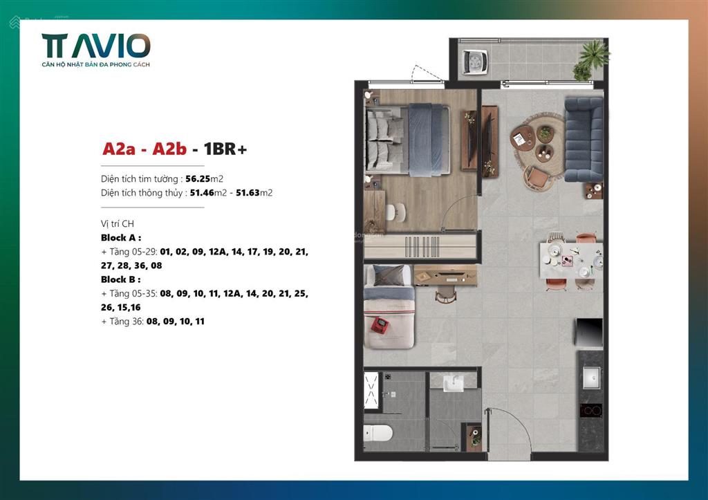 Cắt lỗ 30 triệu chuyển nhượng căn 1pn+ avio