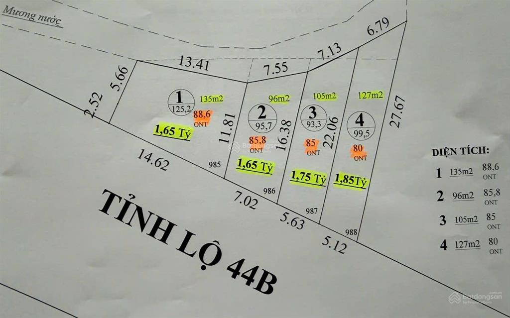 Đất mặt tiền đường tl 44b, xã tam an, huyện long đất, diện tích 135 m², giá chỉ 1,65 tỷ