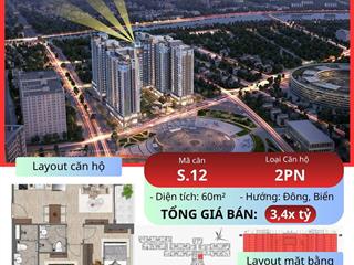 Plaza 4  view biển giá rẻ 3,45 tỷ ban công h.đông 2pn 60m² | xem thêm 5+ căn f4 view biển đẹp