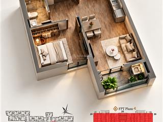 Plaza 4  căn 1pn+ mã n30 tầng cao, view hồ bơi, sông, biển