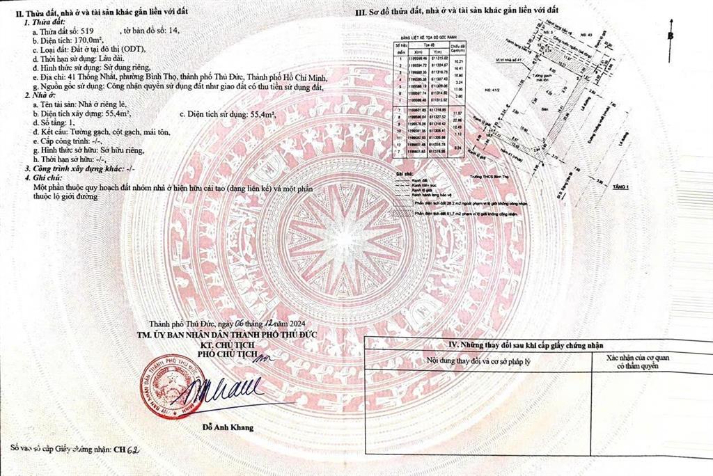 Bán nhà mặt tiền đường thống nhất phường bình thọ, thủ đức, tp hồ chí minh