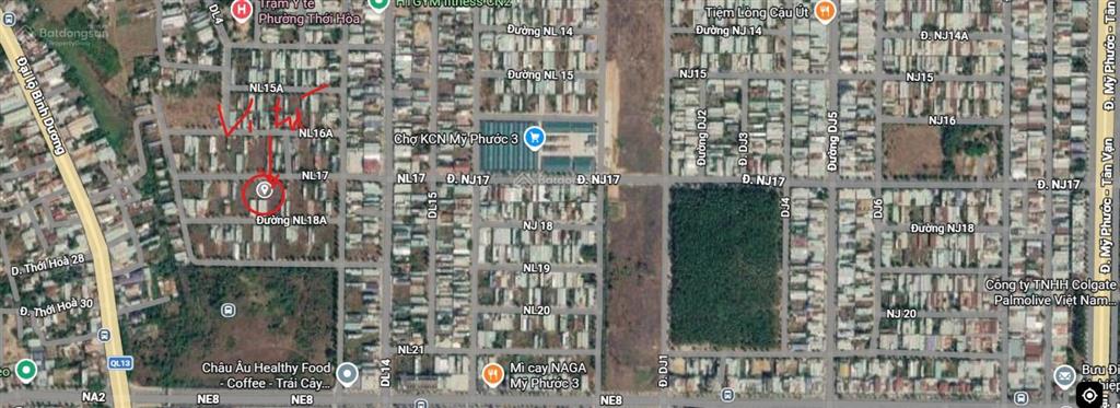 Bán nền đất 300m2 mặt tiền đường 20m khu mỹ phước 3, bến cát, bình dương
