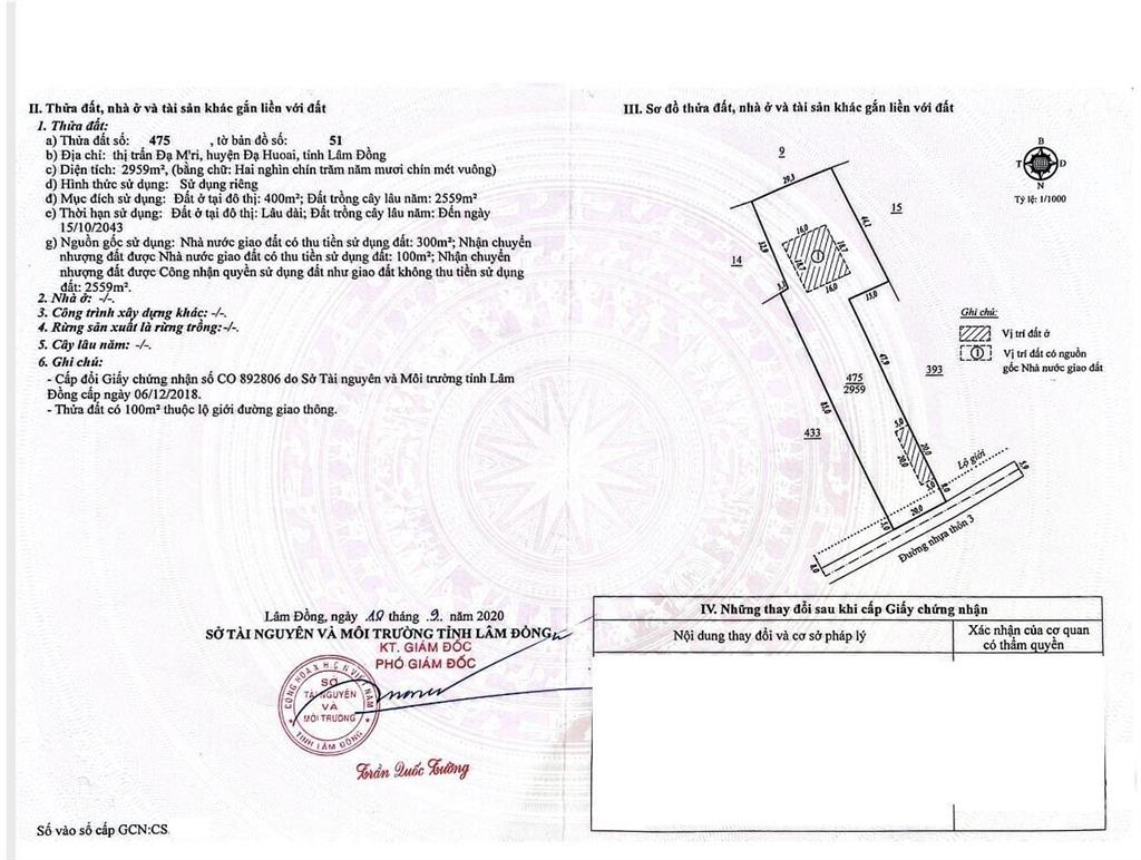 Bán trang trại 3000m2 mặt tiền đường nhựa thôn 3, xã đạ m'ri, huyện đạ houai, lâm đồng.