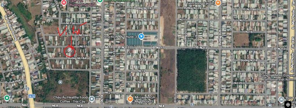 Bán nền đất 300m2 mặt tiền đường 20m khu mỹ phước 3, bến cát, bình dương