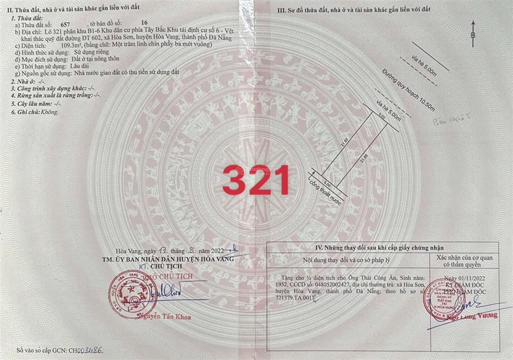 Cần bán lô đất 110m đường 10.5m bàu nghè 5  hoà sơn 6 phường hòa khánh  đà nẵng 5tỷ 0905 556 ***