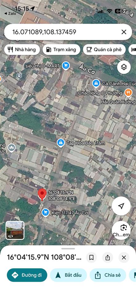 Bán đất 100m2 kiệt ô tô âu cơ, hòa khánh, đà nẵng gần kcn, giá 2,6 tỷ