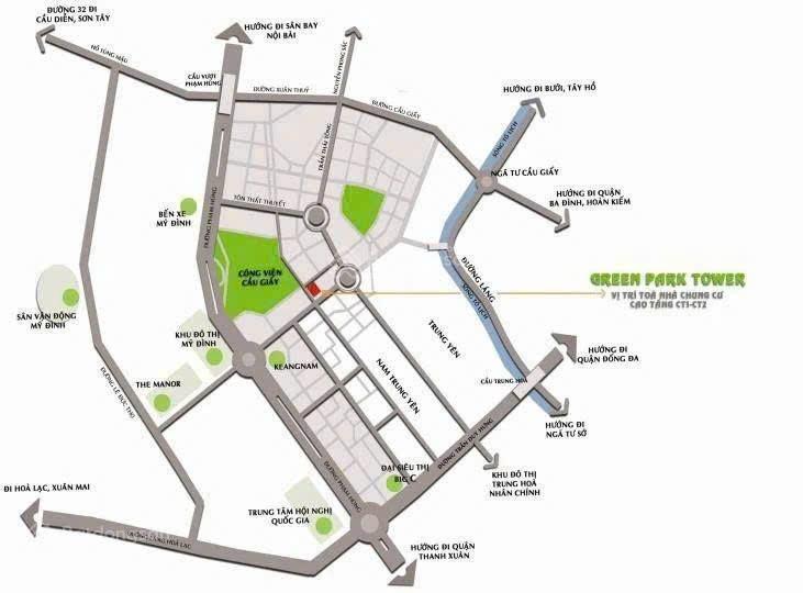 Cho thuê 3 phòng ngủ chung cư green park đường dương đình nghệ, cầu giấy 0985 555 ***