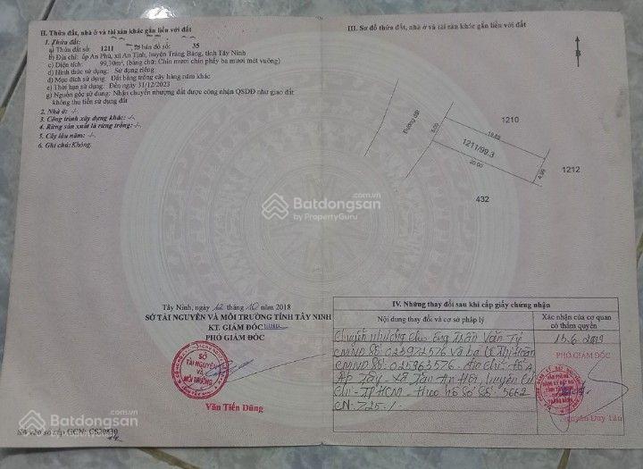 Bán đất 100m2, 5 triệu / m2 tại an phú 2, trảng bàng, tây ninh