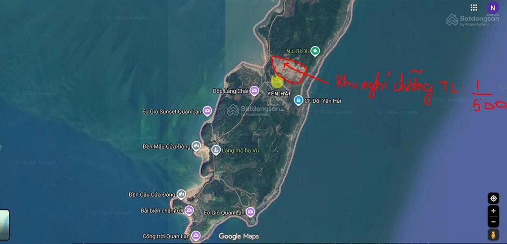 Bán 1104 m2 đất thổ cư liền kề khu resort, eo gió 2 thôn yến hải  quan lạn  thuộc đặc khu vân đồn