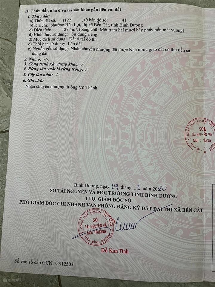 Chính chủ gửi bán gấp lô đất ngay gần uỷ ban phường bình dương tp. hồ chí minh