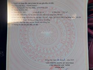 Còn lô đất 5x42.1m, 110m2 thổ cư tại lộc ninh, đong nai. đất qh 30m nhựa