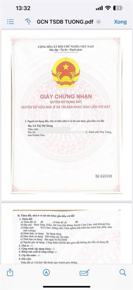 Chính chủ bán lô đất mt đường n5a khu du lịch bắc bán đảo cam ranh, pháp lý đầy đủ, giá tốt đầu tư