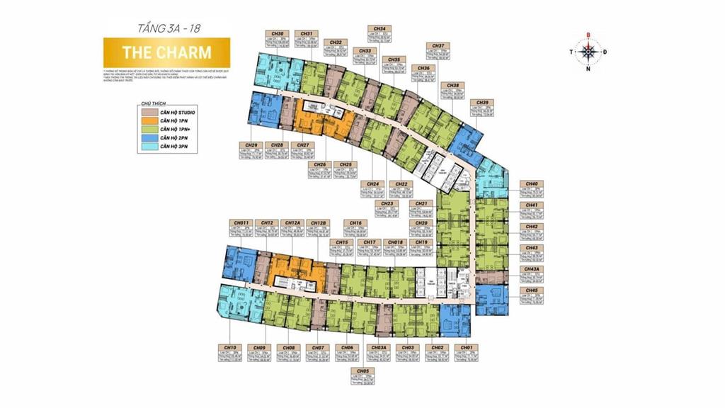Bán cắt lỗ so với giá gốc 500 triệu căn 1pn view đông nam tầng cao tòa the charm 0901 383 ***