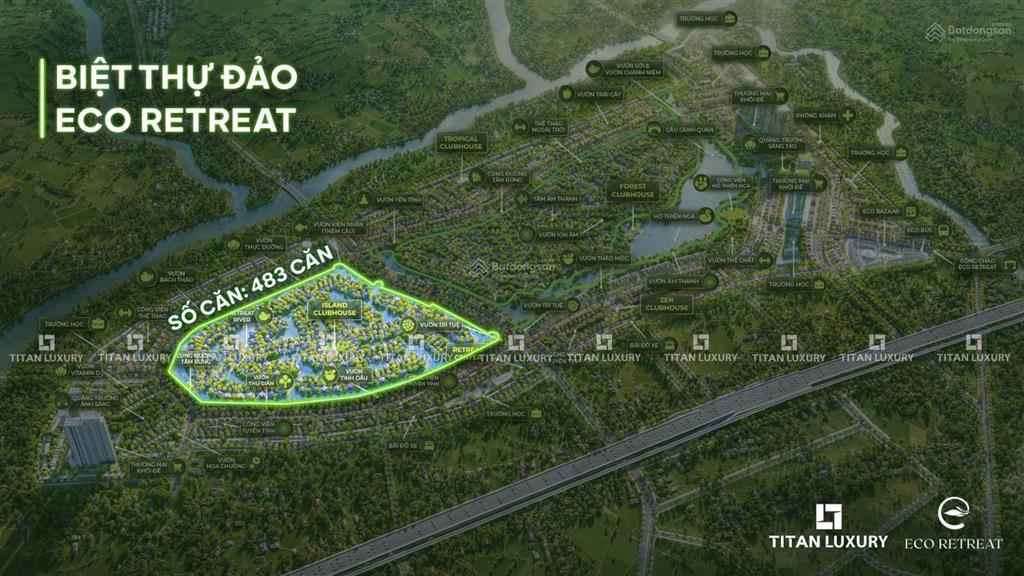 Bán gấp 1 trong 4 căn dinh thự góc đẹp, biệt thự đảo eco retreat long an