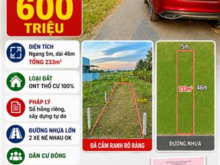 233m2 thổ cư đường nhựa mỹ thạnh đông chỉ 200 triệu có ngay sổ hồng, còn lại nh.  0949 909 ***