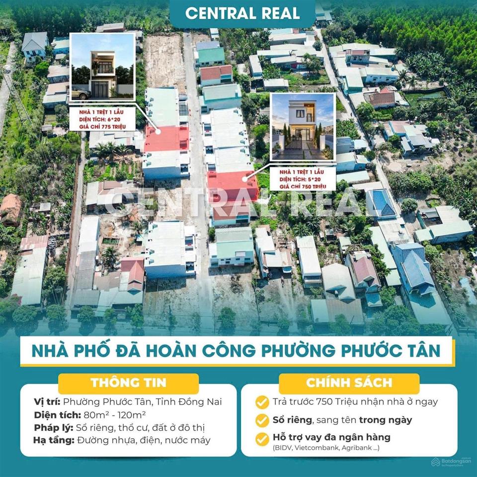 Bán nhà 1 trệt 1 lầu biên hòa  phường phước tân tt 750tr nhận nhà