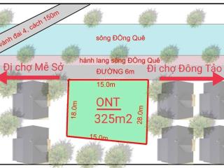 Đồng quê, mễ sở, 325m, mt15m, hậu 15m, đường 9m thông, vành đai 4, view hồ. 5xtr/m,0971 320 ***