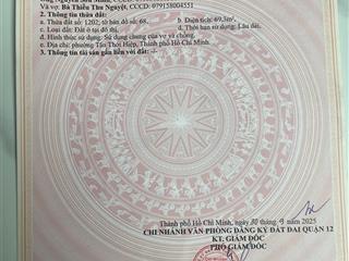 Đất thổ cư mặt tiền đường hiệp thành 26  70m2 ngang 4m x 18m xdtd