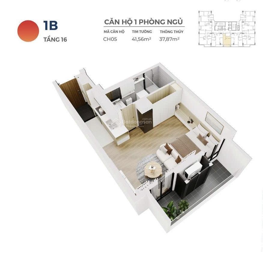 Giỏ ngoại giao căn 1pn (giá chưa vat+kpbt) 3,769 tỷ view biển tầng cao, giá gốc cđt, nội thất japan