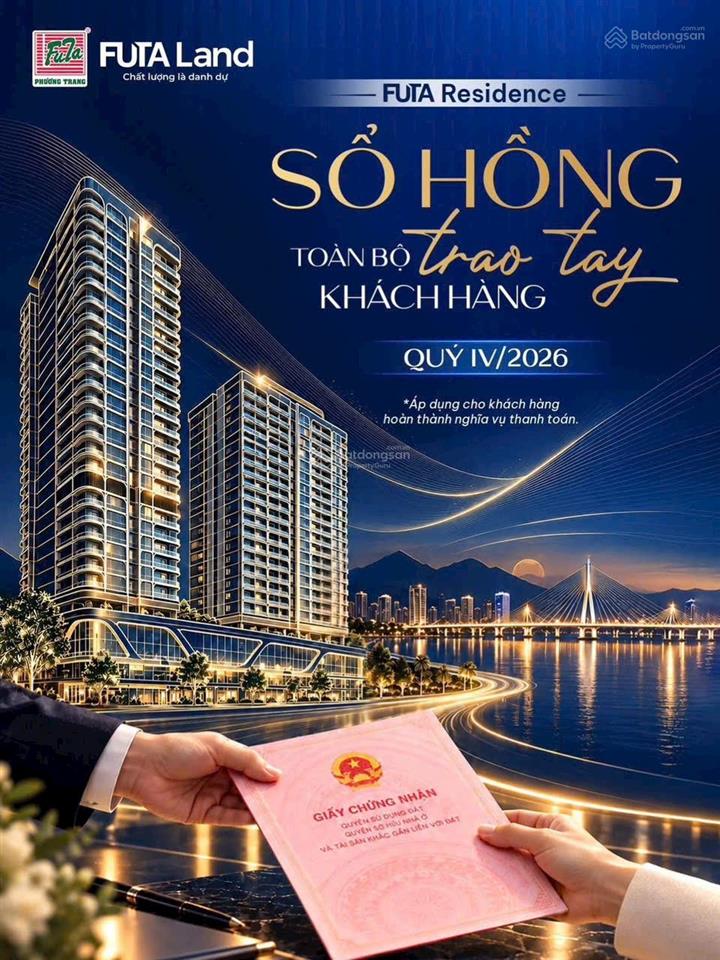 Bàn giao sổ hồng lâu dài căn góc 1pn view biển mỹ khê, vay 80%, lãi suất 0% (12 tháng) futa residen