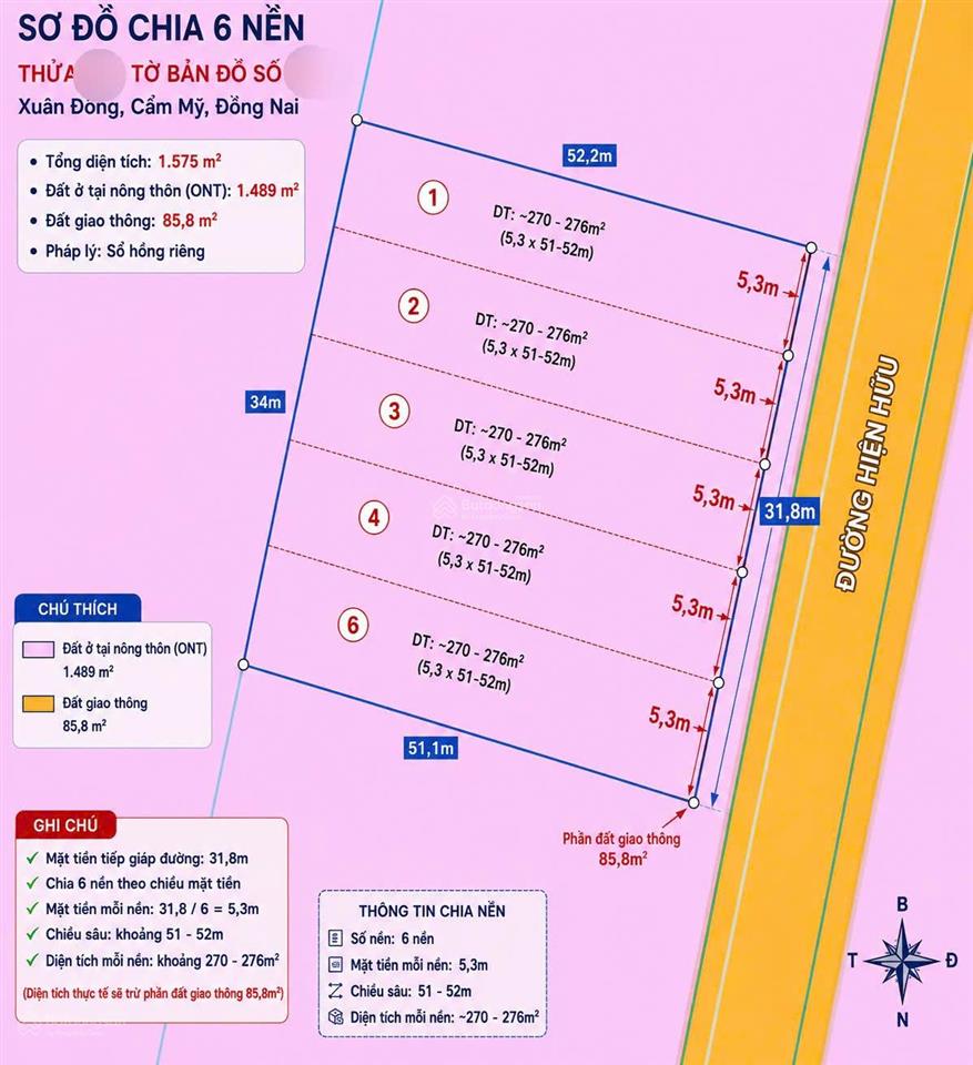 Bán đất đẹp xuân đông cẩm mỹ, đồng nai diện tích 1575m2 có 300m2 thổ cư chỉ 3 tỷ  0933 725 ***