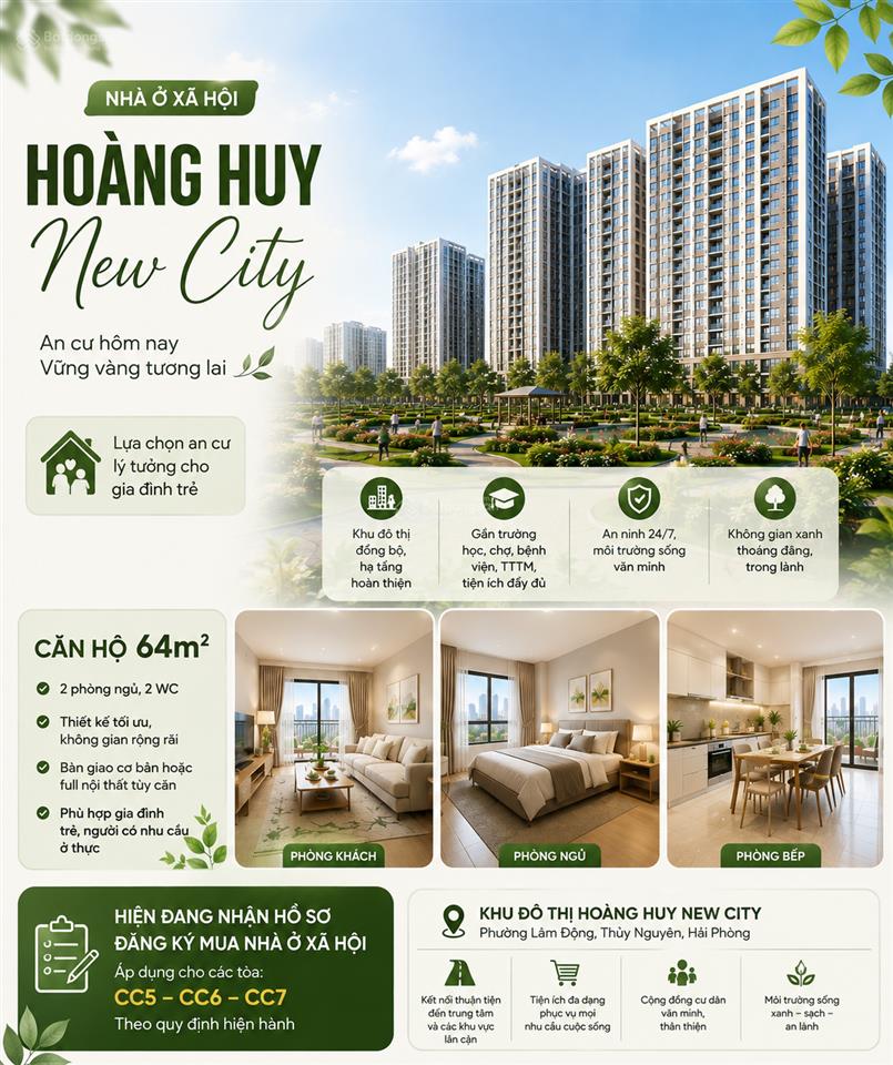 Hoàng huy new city  tiếp nhận hồ sơ đăng ký mua tại các tòa cc5 cc6 cc7 theo quy định hiện hành