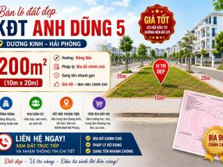 Bán lô đất 200m kđt anh dũng 5, dương kinh | giá tốt