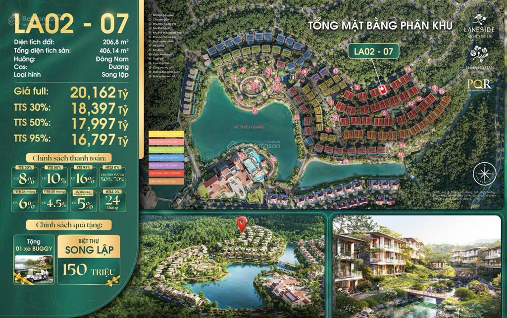 Căn song lập vị trí chiến lược giá tốt nhất lakeside residences thanh toán nhanh ~ 208m, 16,8 tỷ