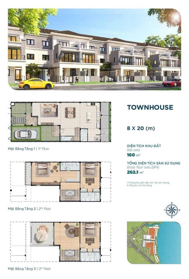 Bán nhà phố kđt aqua city  8 tỷ (thương lượng), giá 49.6 tr/m2, 8x20m, gần clubhouse  đường 19m