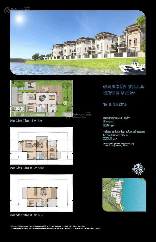 Giá 25 tỷ cho căn villas view sông lớn (sông buông) tại aqua city trong tháng 9 này, dt 15mx25m