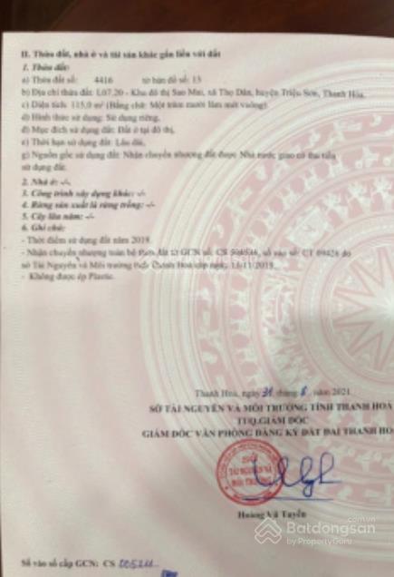 Bán lô đất khu đô thị sao mai  15tr/m2. 5x23m/lô.  0904 773 ***