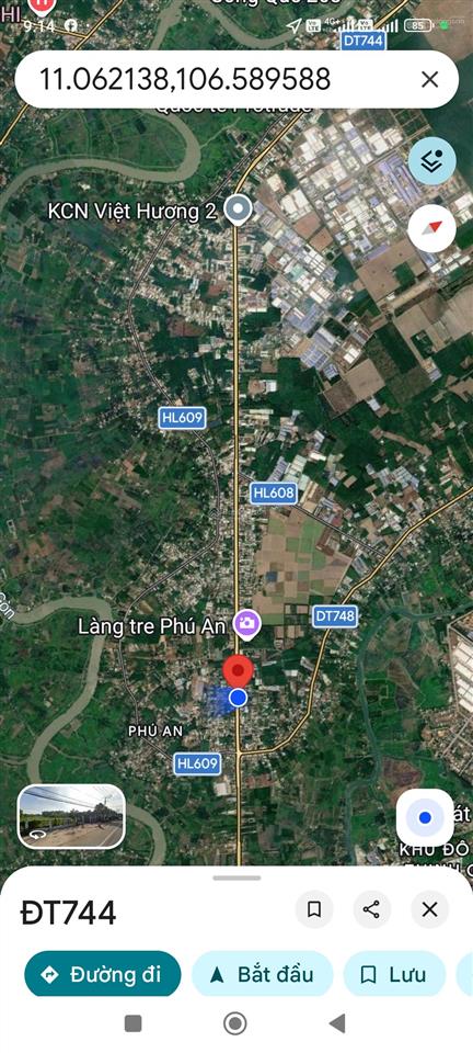 Bán đất mặt tiền đt 744 phú an gần cầu ông cộ, diện tích 3,300m