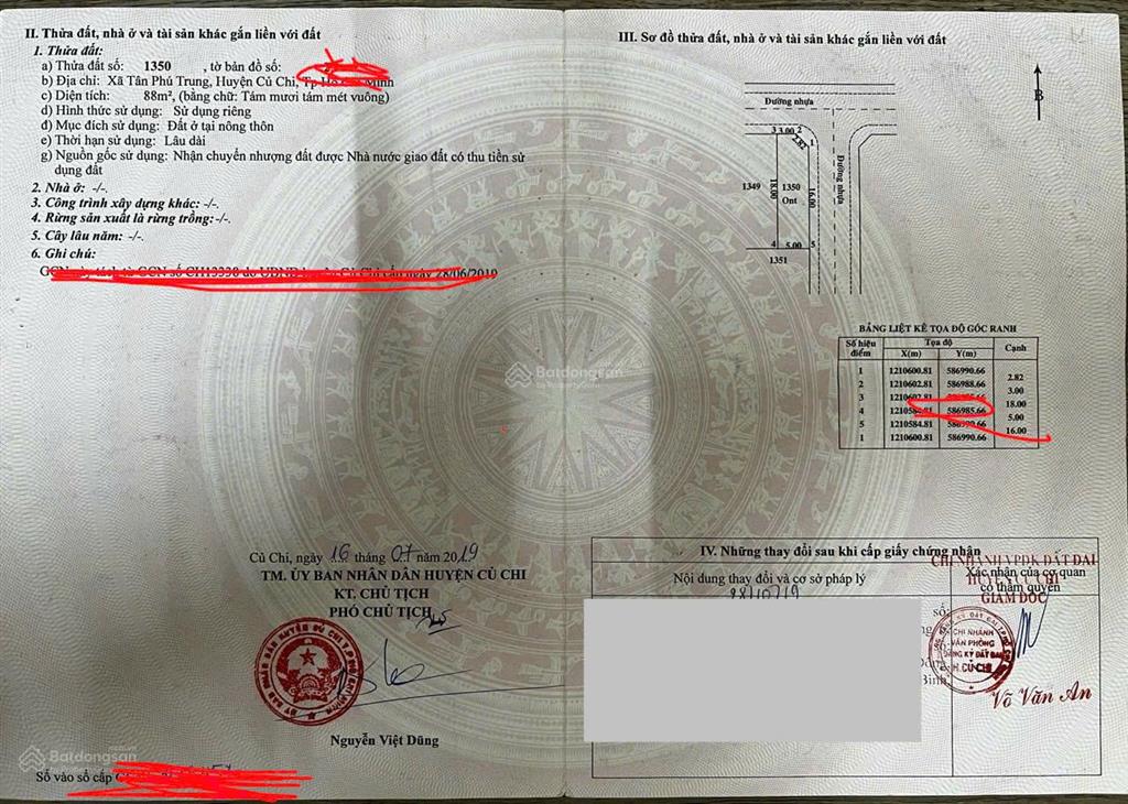 Bán đất nền tại khu dân cư tân phú trung, 3,5 tỷ, 88m2