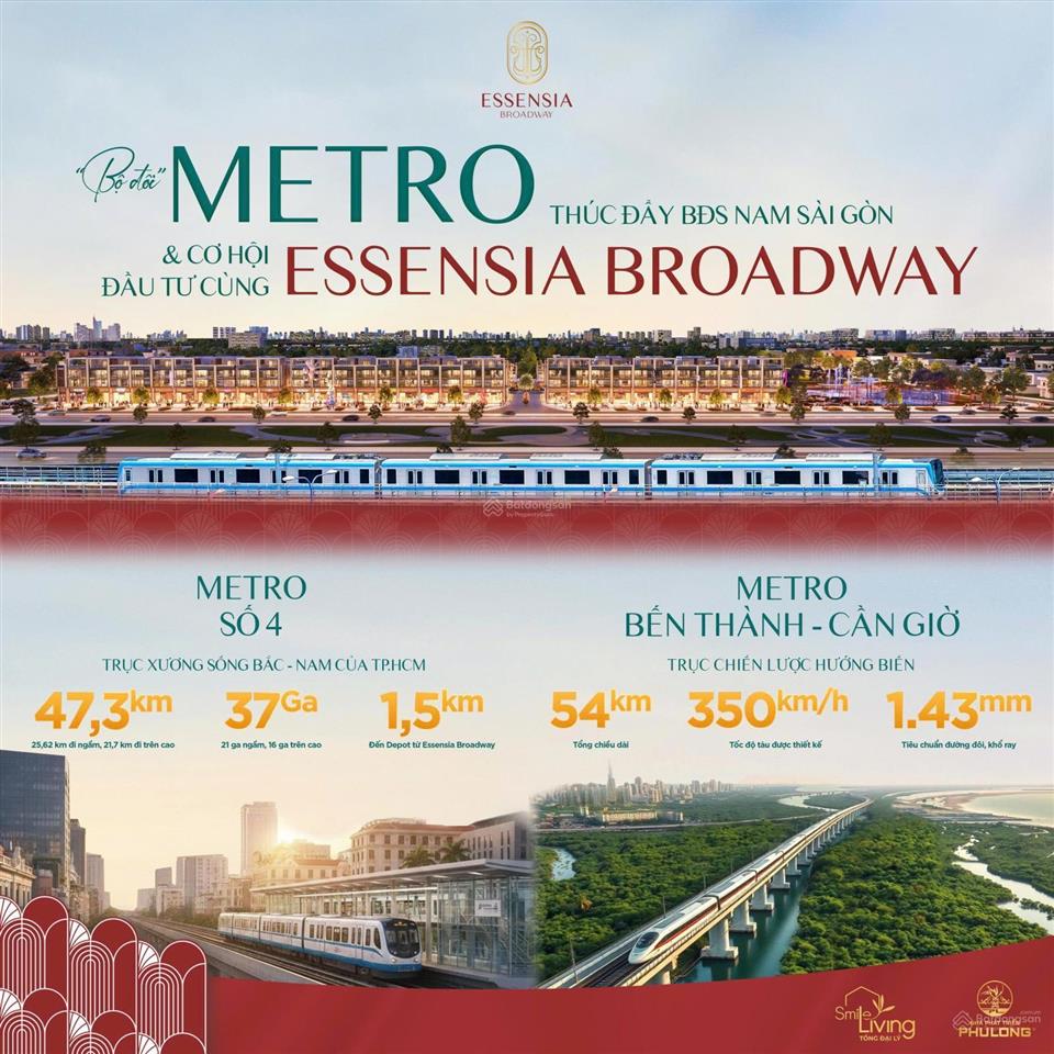 Cđt bán biệt thự liền kề dự án essensia broadway, mặt tiền nguyễn hữu thọ, trung tâm nam sài gòn
