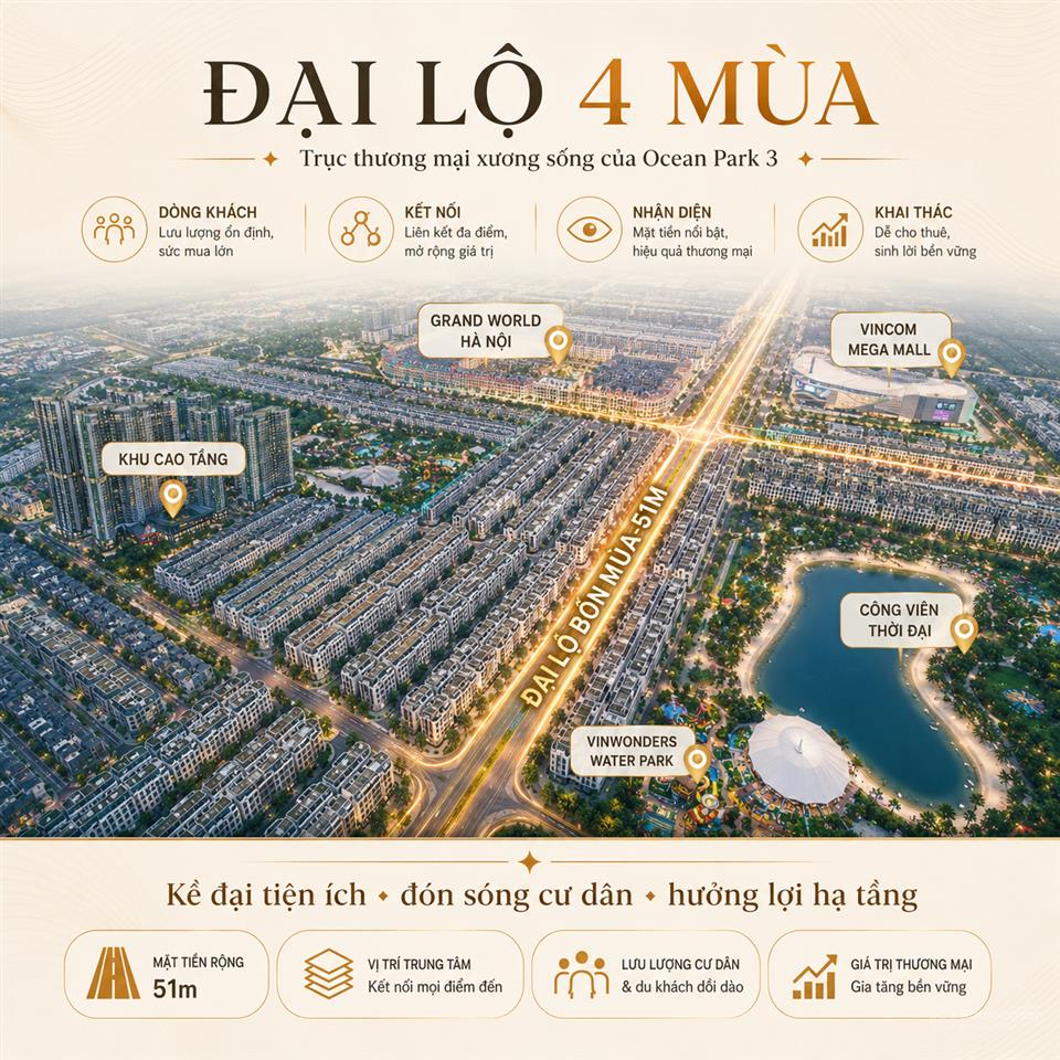 Bán căn shophouse trục chính 51m dự án ocp3 văn giang, chiết khấu 40%, cạnh 10 toà chung cư masteri