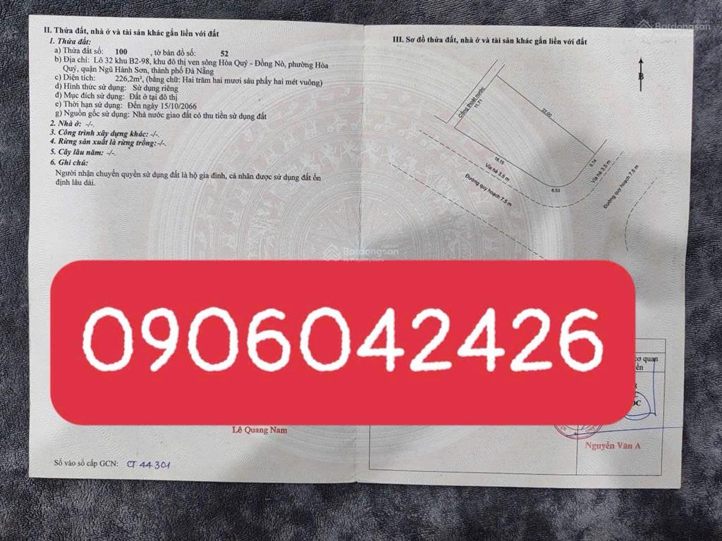 Góc 2 mặt tiền viêw sông diện tích lớn 226m2 giá hợp lý