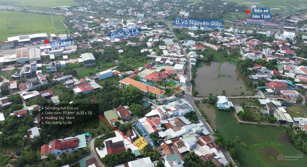 Bán đất gần bến xe liên tỉnh, sát trục đường võ nguyên giáp, giá 1,5 tỷ, đường ô tô