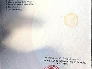 Chính chủ cần bán lô đất tại cư prao, m'đrăk, đắk lắk