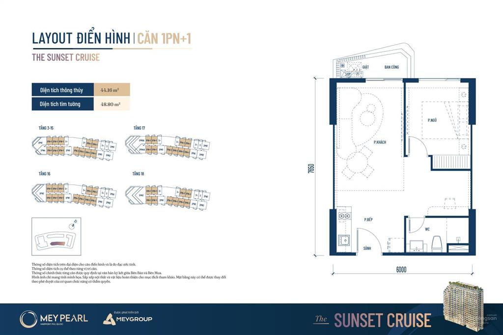 Căn ngoại giao 2pn góc view biển tầng đẹp + (68m2) giá tốt nhất meypearl phú quốc