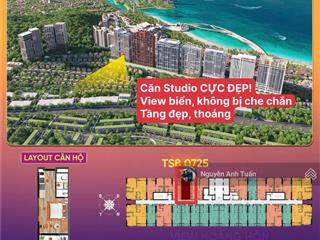Bán căn studio quỹ ngoại giao view biển, đẹp nhất phú quốc, hướng mát, 30m2nhận nhà với 652 triệu