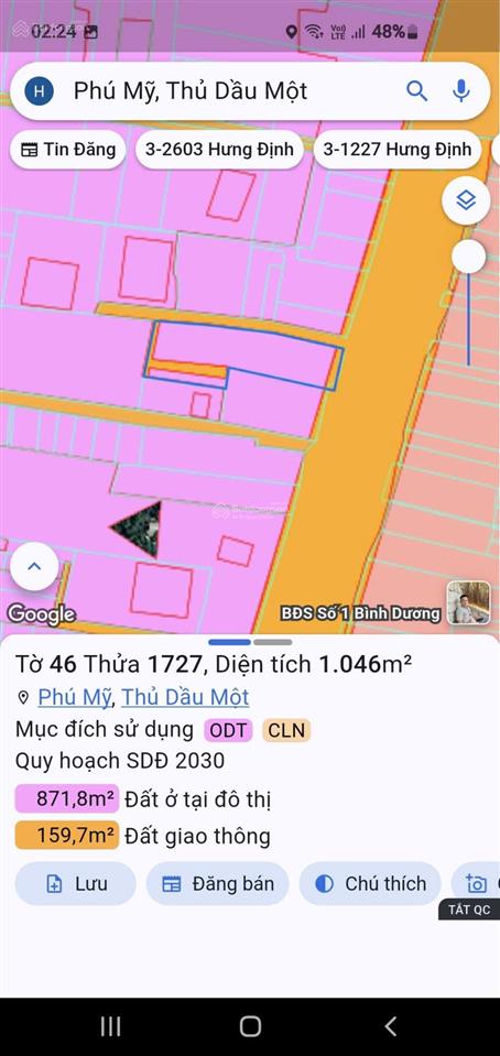 Bán đất giá tốt, tại huỳnh văn lũy, 32 triệu / m2, 1045 m2