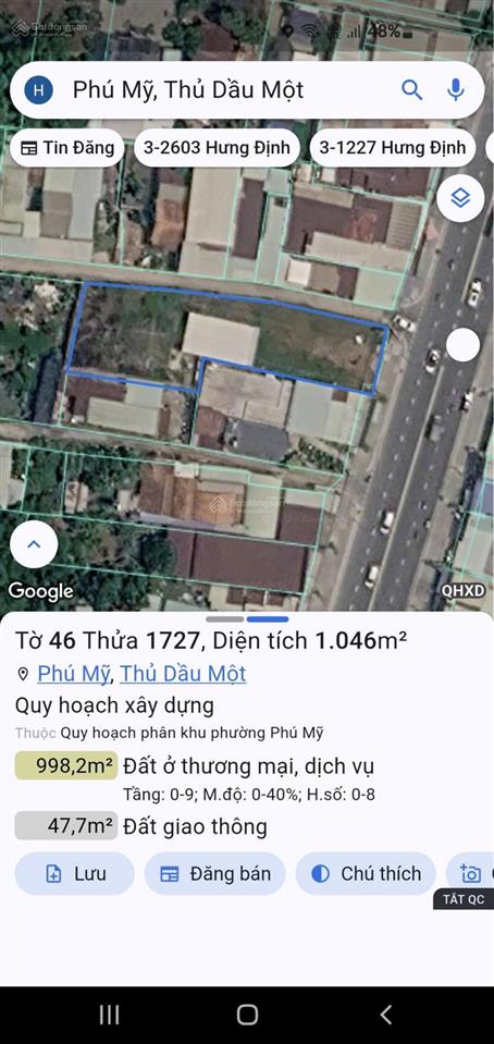 Bán đất giá tốt, tại huỳnh văn lũy, 32 triệu / m2, 1045 m2