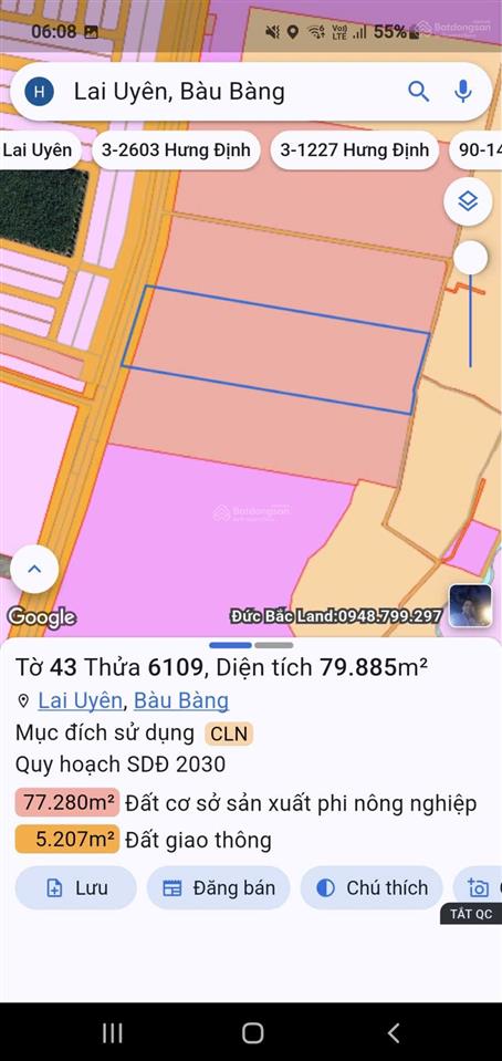 Bán đất tại đại lộ bình dương, 3 triệu/m2, 79884m2, đẹp, quy hoạch skc