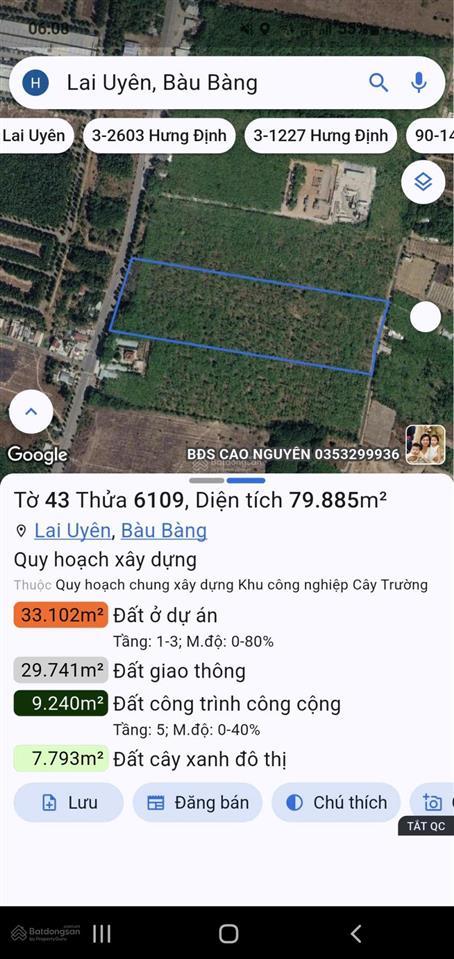 Bán đất tại đại lộ bình dương, 3 triệu/m2, 79884m2, đẹp, quy hoạch skc