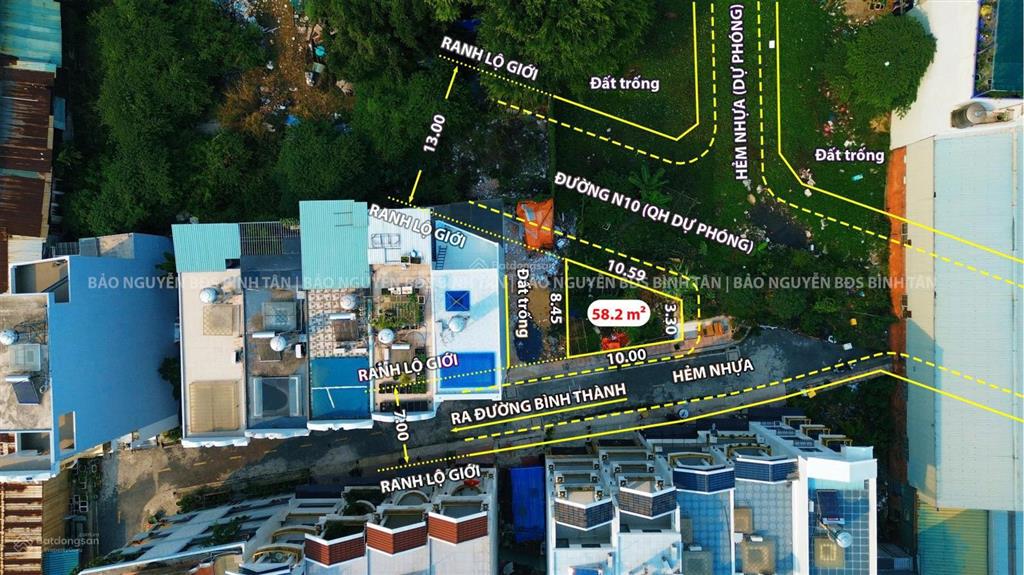 Bán đất bình tân 3 mặt tiền 59m2 khu phân lô đường bình thành giá tốt 3,85 tỷ shr