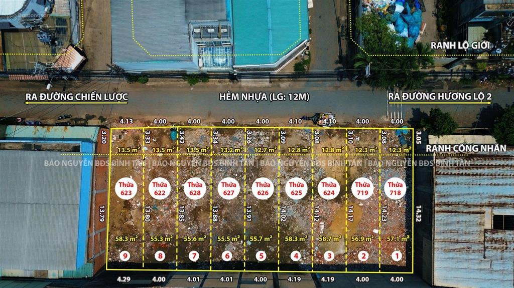 Bán đất phân lô bình tân, 4x18m đường hương lộ 2, gần tên lửa, giá tốt 5,3 tỷ shr